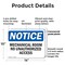Signmission Mechanical Room No Unauthorized Access OSHA Notice Sign, Plastic, 14in W x 10in L, 2PK OS-2PACK-NS-P-1014-L-15949 - alternate 2